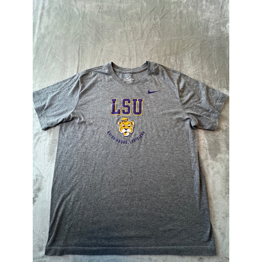 Nike LSU Tigers T-Shirt Mens Large Gray Baton Rouge Louisiana NCAA Tee